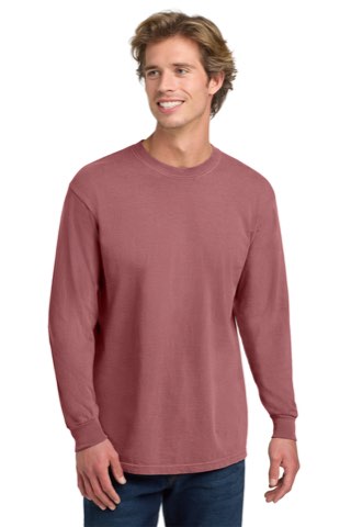 Heavyweight Ring Spun Long Sleeve Tee - Comfort Colors 6014, ready for custom embroidery or printing