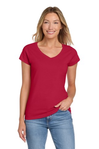 Softstyle Women's Fit V-Neck T-Shirt - Gildan 64V00L, ready for custom embroidery or printing