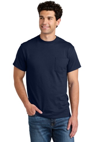 DryBlend 50 Cotton/50 Poly Pocket T-Shirt - Gildan 8300, ready for custom embroidery or printing