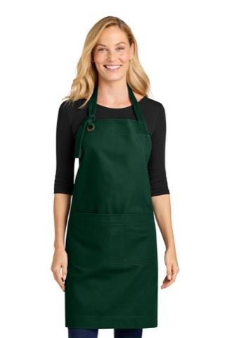 Signature Heavy Twill Bib Apron - Port Authority A900, ready for custom embroidery or printing