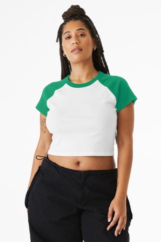 Women's Micro Rib Raglan Baby Tee - Bella+Canvas BC1201, ready for custom embroidery or printing