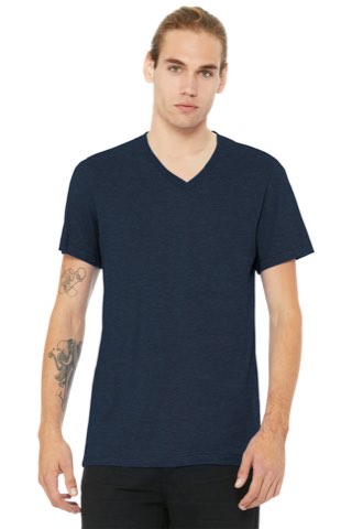 Unisex Heather CVC V-Neck Tee - Bella+Canvas BC3005CVC, ready for custom embroidery or printing