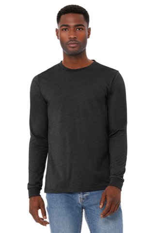 Unisex Heather CVC Long Sleeve Tee - Bella+Canvas BC3501CVC, ready for custom embroidery or printing