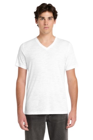 Unisex Textured Jersey V-Neck Tee - Bella+Canvas BC3655, ready for custom embroidery or printing