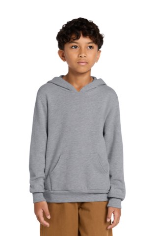 Youth Sponge Fleece Pullover Hoodie - Bella+Canvas BC3719Y, ready for custom embroidery or printing