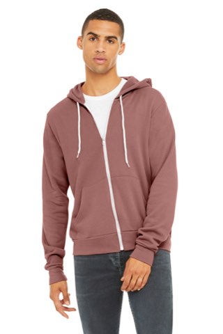Unisex Sponge Fleece Full-Zip Hoodie - Bella+Canvas BC3739, ready for custom embroidery or printing