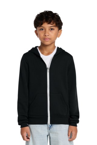 Youth Sponge Fleece Full-Zip Hooded Sweatshirt - Bella+Canvas BC3739Y, ready for custom embroidery or printing