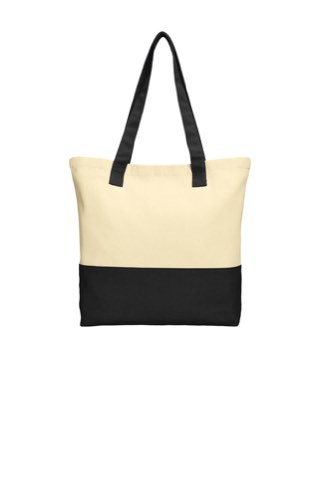 Colorblock Cotton Tote - Port Authority BG414, ready for custom embroidery or printing