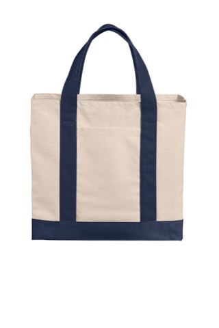 Cotton Canvas Two-Tone Tote - Port Authority BG429, ready for custom embroidery or printing