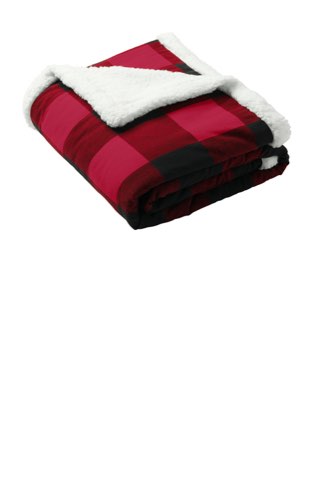 Flannel Sherpa Blanket - Port Authority BP43, ready for custom embroidery or printing