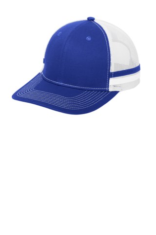 Two-Stripe Snapback Trucker Cap - Port Authority C113, ready for custom embroidery or printing