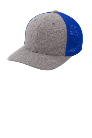 Flexfit Melange Mesh Back Trucker Cap - Port Authority C302, ready for custom embroidery or printing