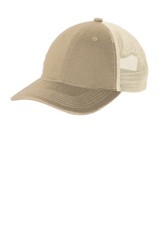 Distressed Mesh Back Cap - Port Authority C600, ready for custom embroidery or printing