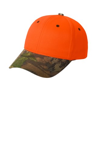 Enhanced Visibility Cap with Camo Brim - Port Authority C804, ready for custom embroidery or printing