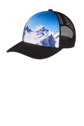 Photo Real Snapback Trucker Cap - Port Authority C950, ready for custom embroidery or printing