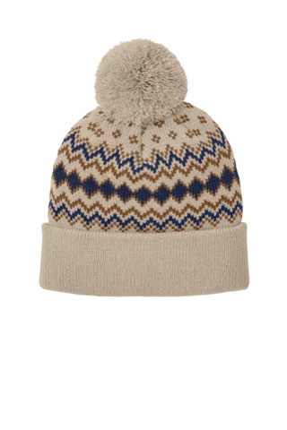 Alpine Pom Beanie - Port Authority C991, ready for custom embroidery or printing