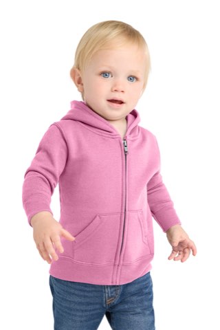 Infant Core Fleece Full-Zip Hooded Sweatshirt - Port & Company CAR78IZH, ready for custom embroidery or printing