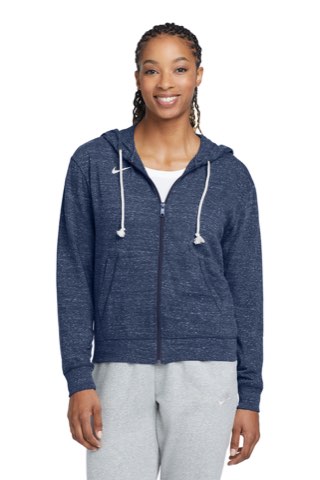 Women's Gym Vintage Full-Zip Hoodie - Nike CN9402, ready for custom embroidery or printing