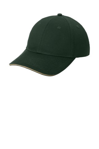 Cotton Twill Sandwich Bill Cap - Port & Company CP85, ready for custom embroidery or printing
