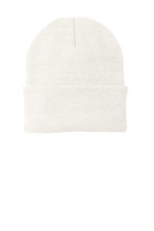 Fine-Knit Beanie - Port & Co. CP90, ready for custom embroidery or printing