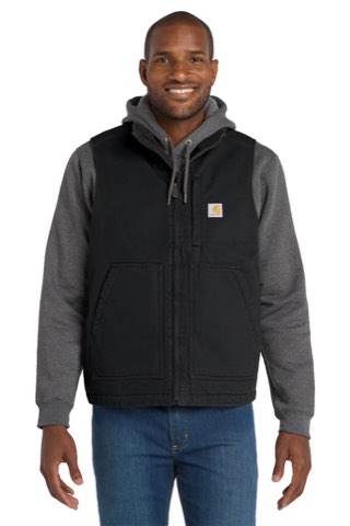 Sherpa-Lined Mock Neck Vest - Carhartt CT104277, ready for custom embroidery or printing