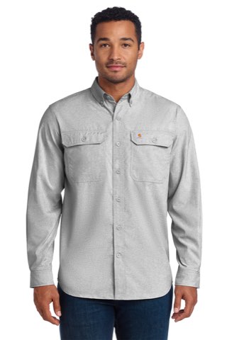 Force Solid Long Sleeve Shirt - Carhartt CT105291, ready for custom embroidery or printing