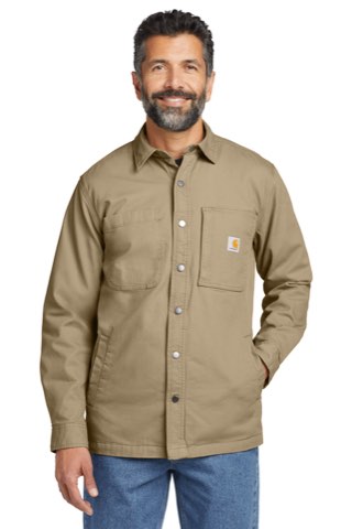 Rugged Flex Fleece-Lined Shirt Jac - Carhartt CT105532, ready for custom embroidery or printing