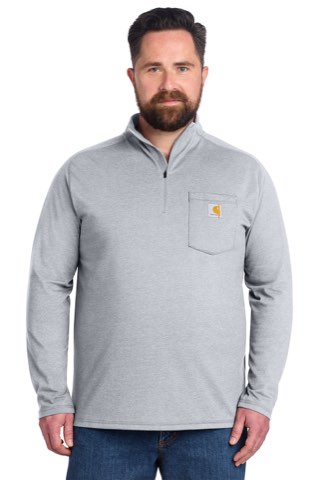 Force 1/4-Zip Long Sleeve T-Shirt - Carhartt CT106660, ready for custom embroidery or printing