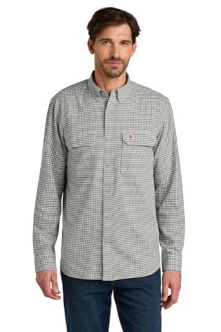 Rugged Flex Plaid Long Sleeve Shirt - Carhartt CT107109, ready for custom embroidery or printing