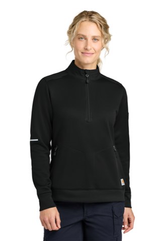 Women's FLD & RSCU 1/2-Zip Mid-Layer - Carhartt CTC82912, ready for custom embroidery or printing