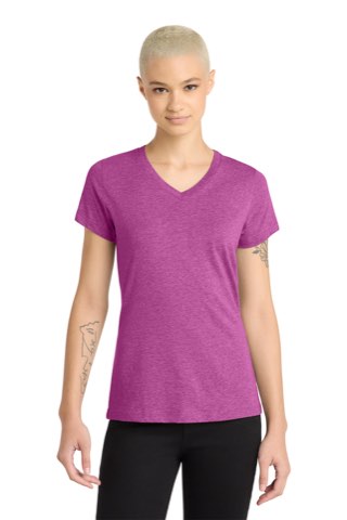 Women's Perfect Blend CVC V-Neck Tee - District DM1190L, ready for custom embroidery or printing