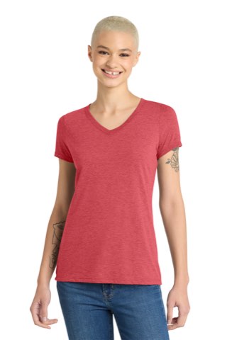 Women's Perfect Tri V-Neck Tee - District DM1350L, ready for custom embroidery or printing