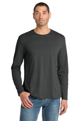 Perfect Weight Long Sleeve Tee - District DT105, ready for custom embroidery or printing