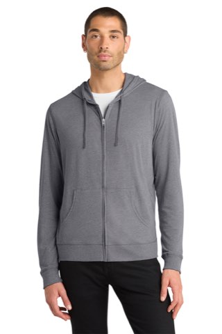 Jersey Full-Zip Hoodie - District DT1100, ready for custom embroidery or printing