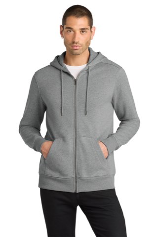 Perfect Weight Fleece Full-Zip Hoodie - District DT1103, ready for custom embroidery or printing