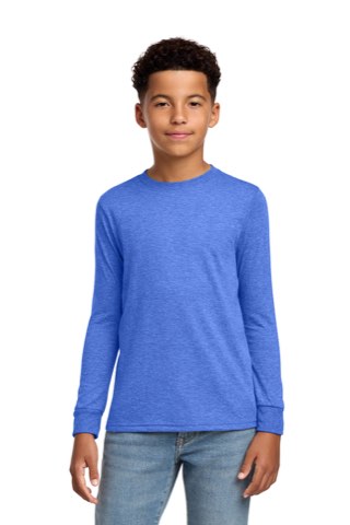 Youth Perfect Tri Long Sleeve Tee - District DT132Y, ready for custom embroidery or printing