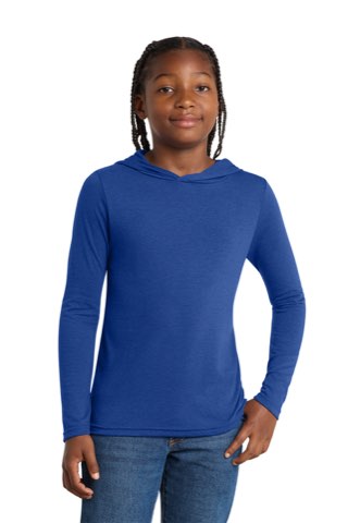 Youth Perfect Tri Long Sleeve Hoodie - District DT139Y, ready for custom embroidery or printing
