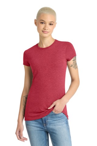 Women's Fitted Perfect Tri Tee - District DT155, ready for custom embroidery or printing