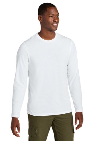 Perfect Weight CVC Long Sleeve Tee - District DT185, ready for custom embroidery or printing