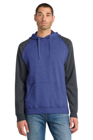 Lightweight Fleece Raglan Hoodie - District DT196, ready for custom embroidery or printing