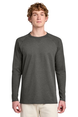 Featherweight French Terry Long Sleeve Crewneck - District DT572, ready for custom embroidery or printing