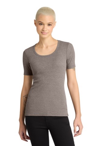 Women's V.I.T. Rib Scoop Neck Tee - District DT6020, ready for custom embroidery or printing