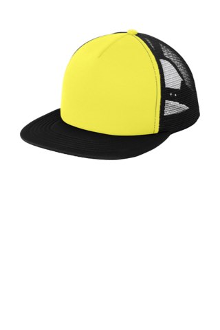 Flat Bill Snapback Trucker Cap - District DT624, ready for custom embroidery or printing