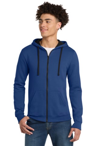 The Concert Fleece Full-Zip Hoodie - District DT800, ready for custom embroidery or printing