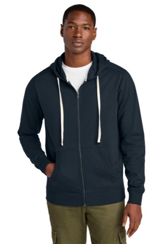 Re-Fleece Full-Zip Hoodie - District DT8102, ready for custom embroidery or printing