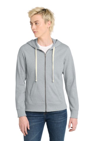 Women's Re-Fleece Full-Zip Hoodie - District DT8103, ready for custom embroidery or printing