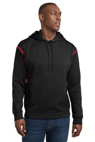 Tech Fleece Colorblock Hooded Sweatshirt - Sport-Tek F246, ready for custom embroidery or printing