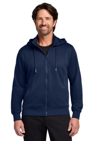 Smooth Fleece Hooded Jacket - Port Authority F814, ready for custom embroidery or printing