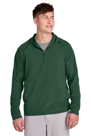 Repeat 1/2-Zip Long Sleeve Hooded Jacket - Sport-Tek JST488, ready for custom embroidery or printing