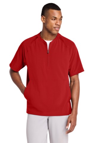 Repeat 1/2-Zip Short Sleeve Jacket - Sport-Tek JST489, ready for custom embroidery or printing